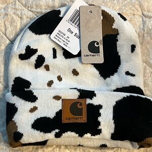 Carhartt Cow Print Beanie - Black and Brown